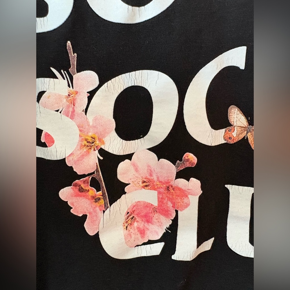 Anti Social Social Club kotch black cherry flower and butterfly graphic Tee XL - Picture 8 of 8